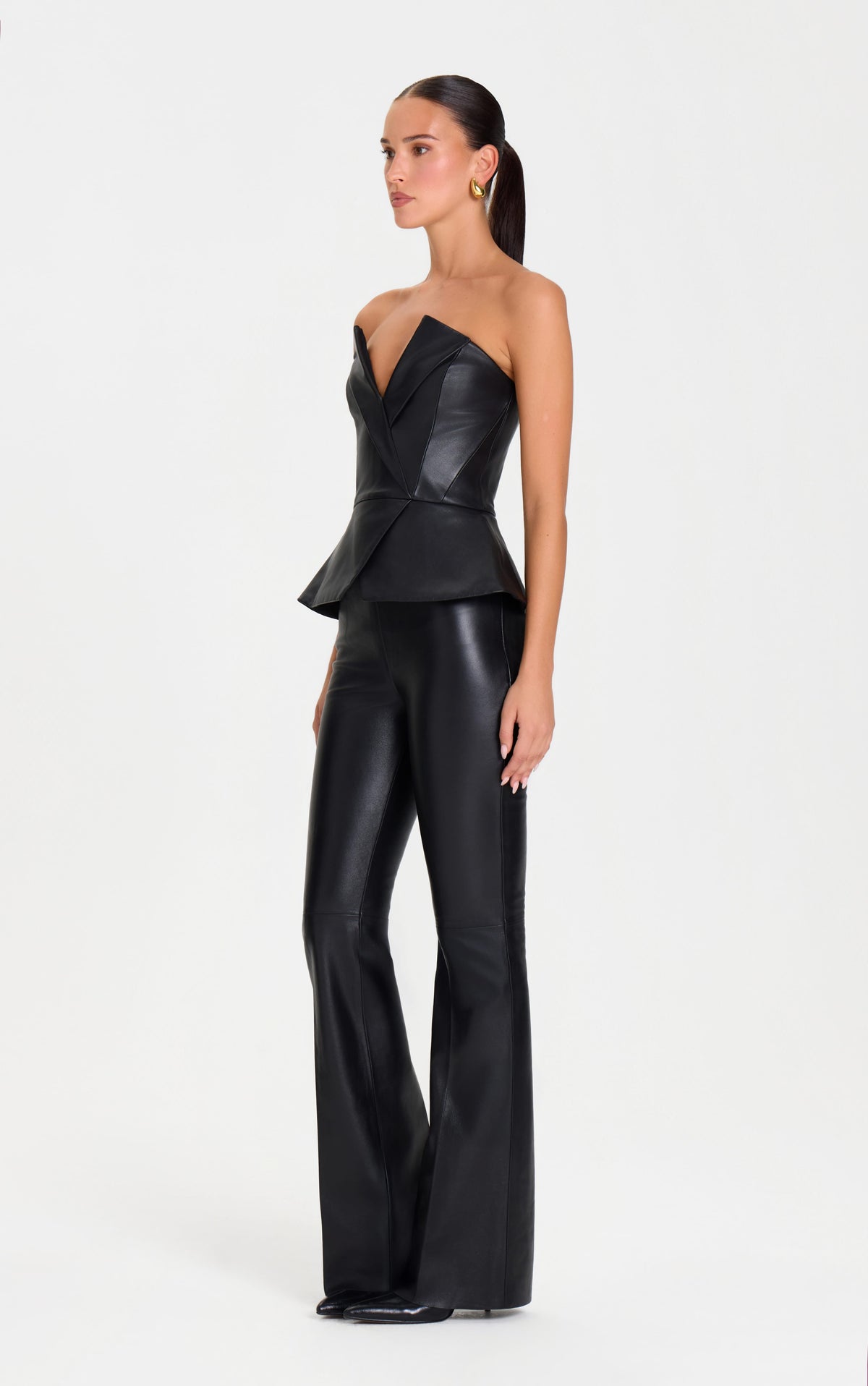 TOP Tops Ella Black Leather Top