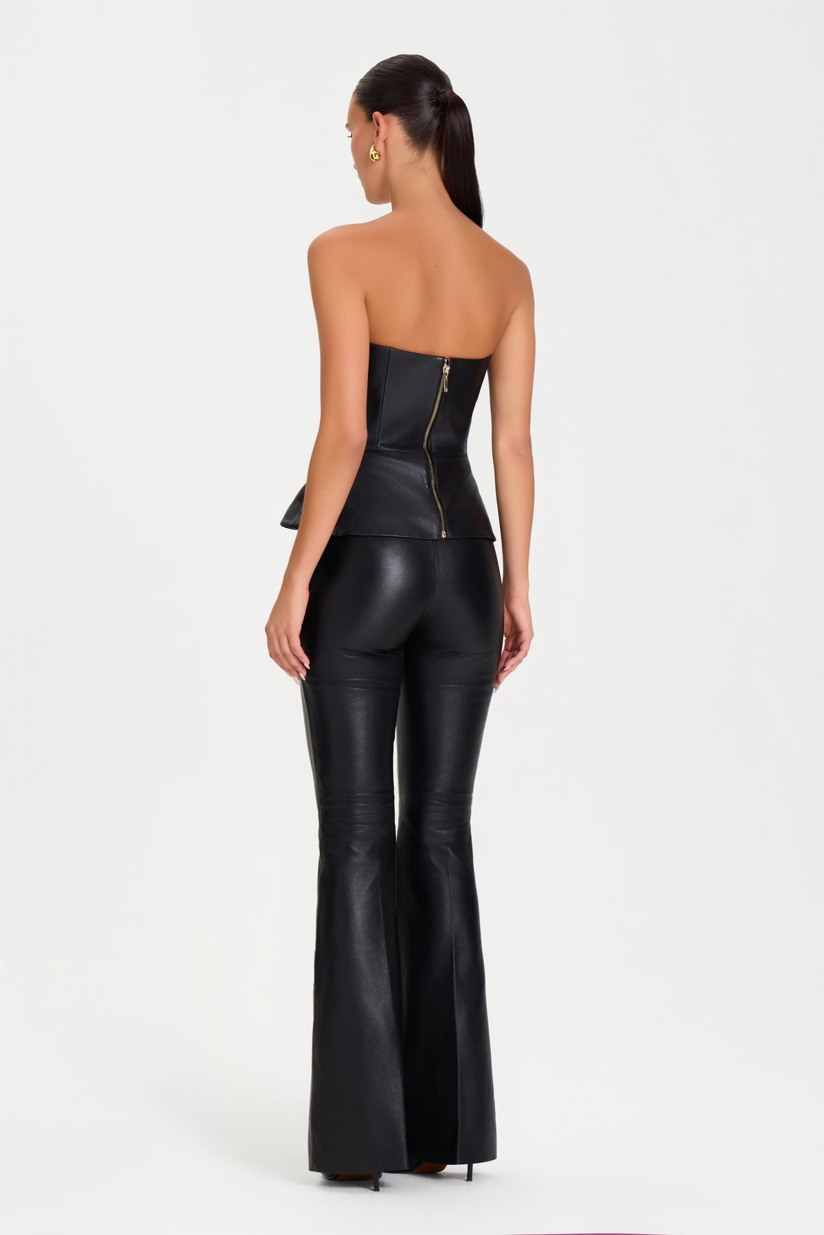 JESSIE BLACK LEATHER TROUSERS