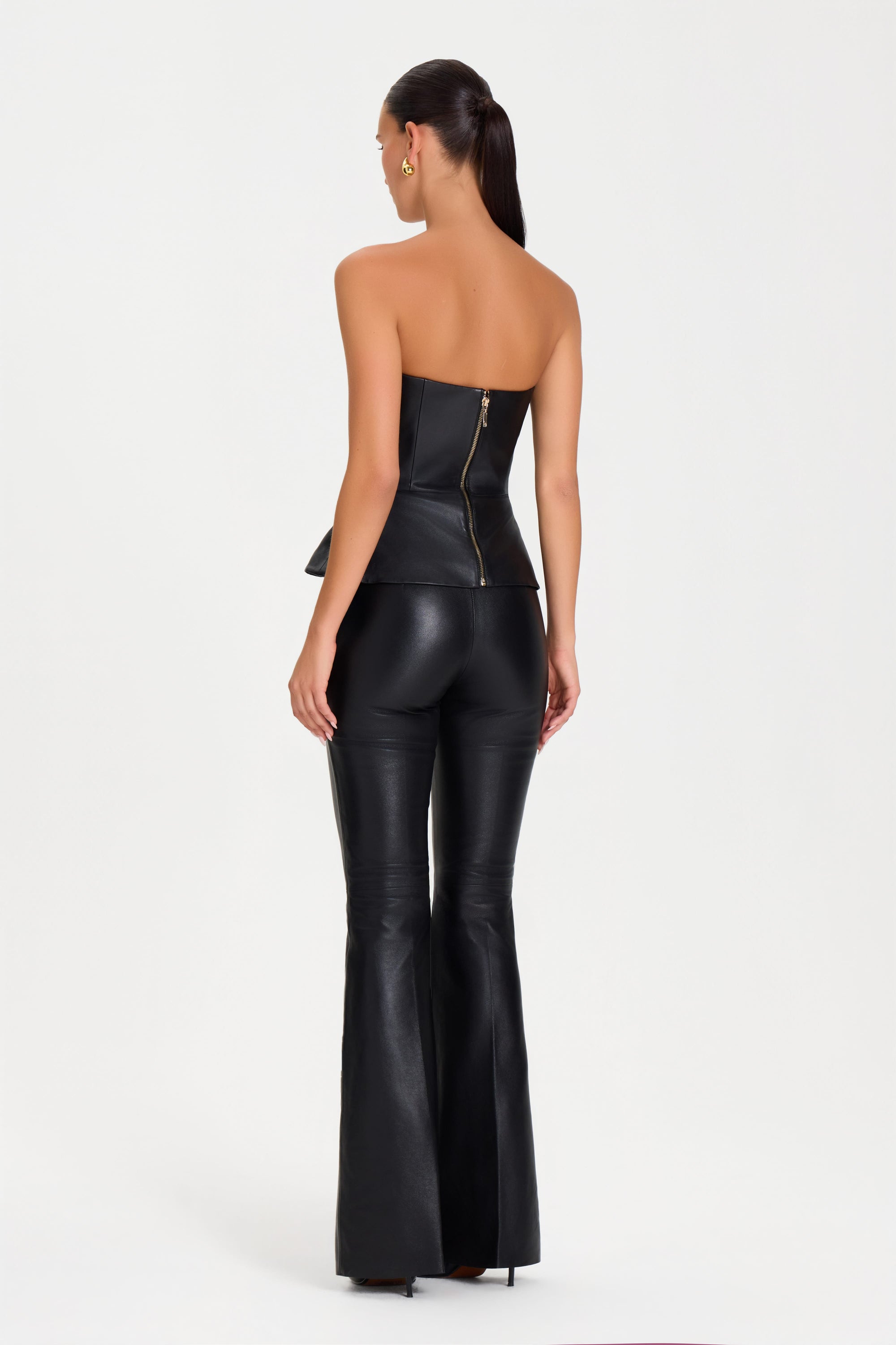 TOP Tops Ella Black Leather Top