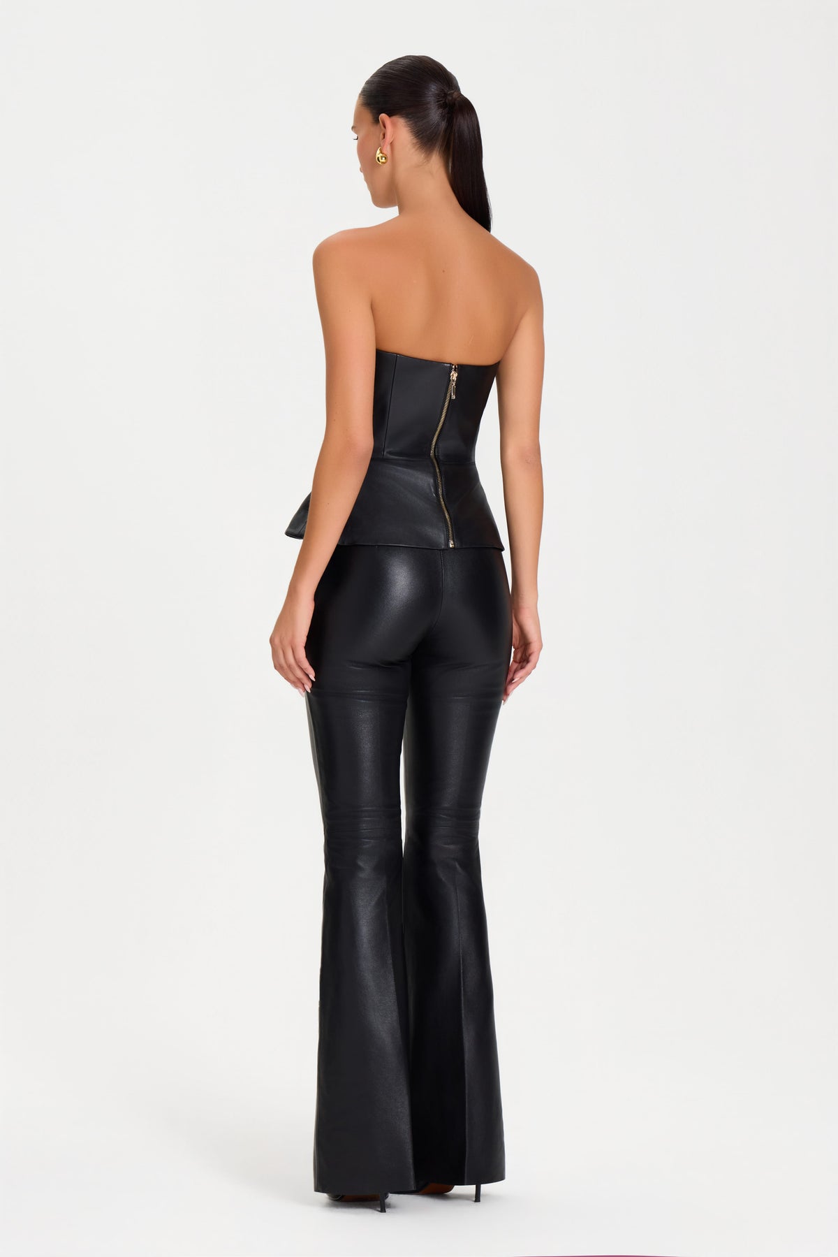 TOP Tops Ella Black Leather Top