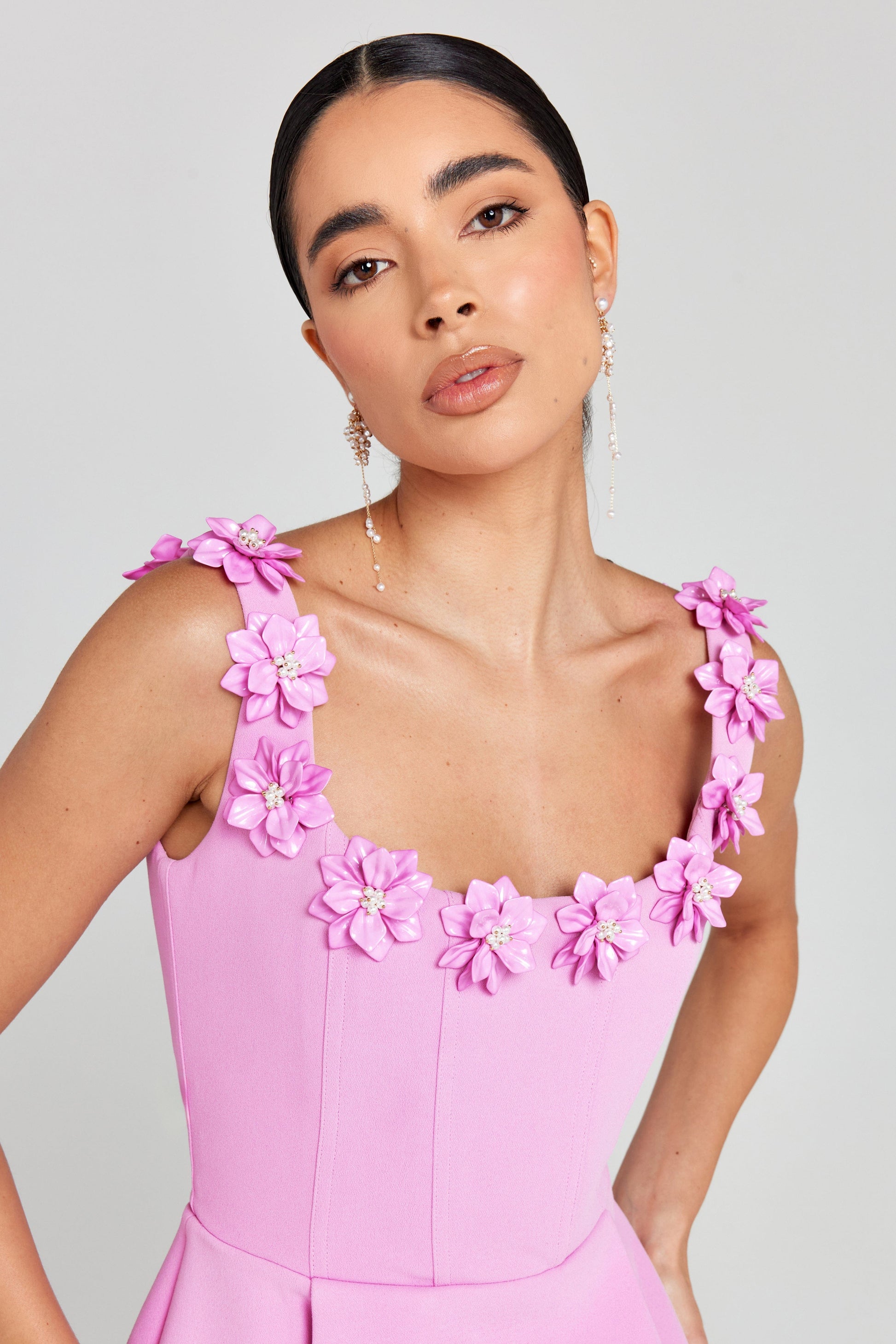 nadine merabi pink lace dress RENT