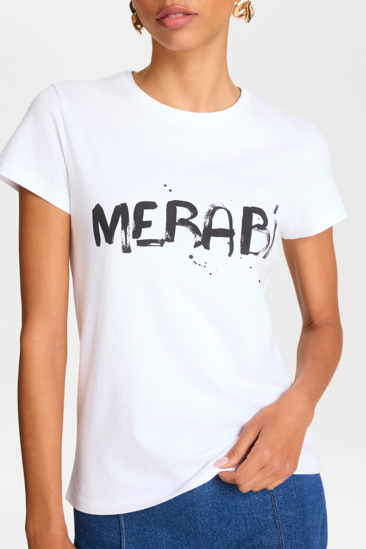 MERABI WHITE LOGO T-SHIRT