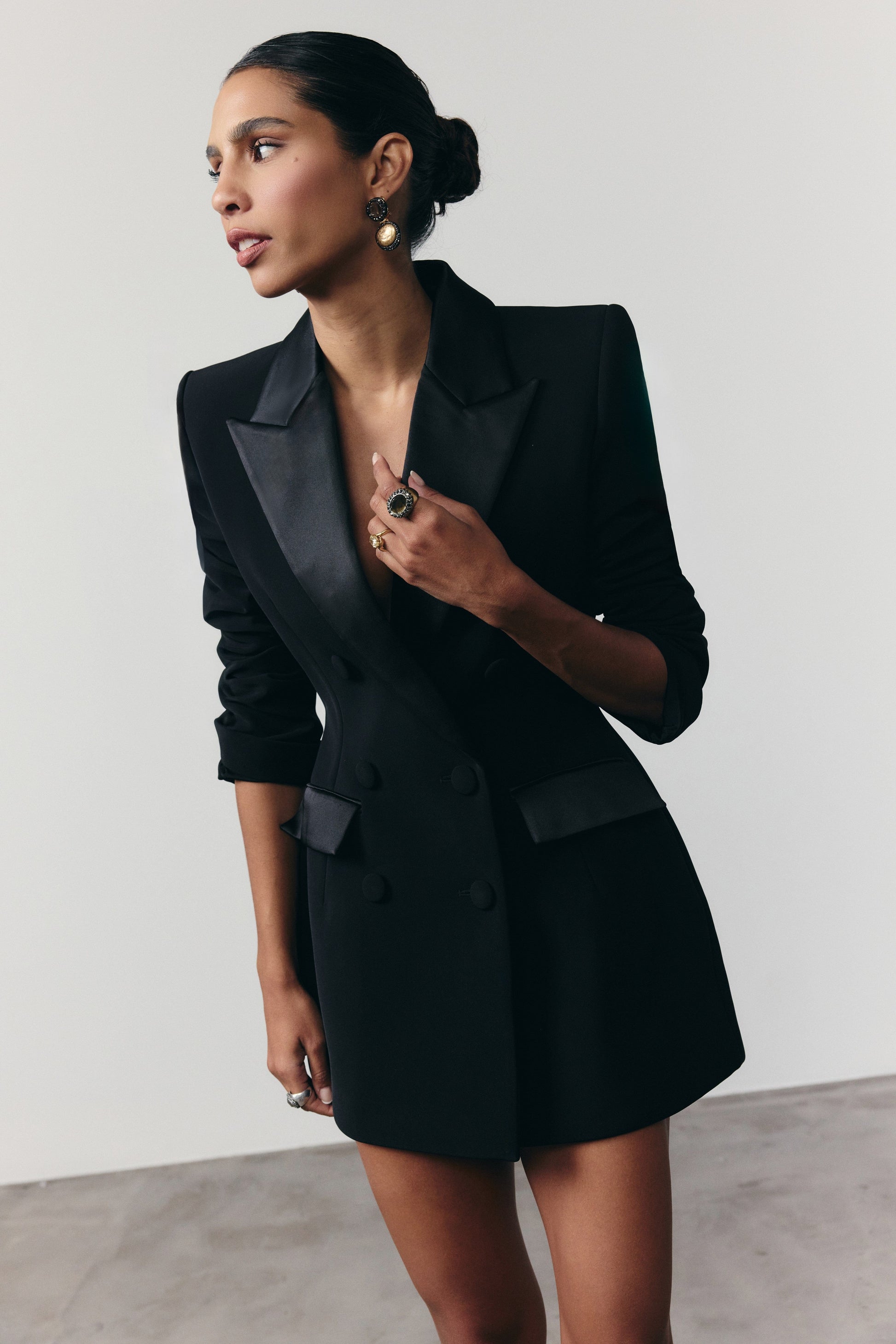 Monica Black Blazer Dress | NADINE MERABI Monica Black Blazer Dress | NADINE MERABI