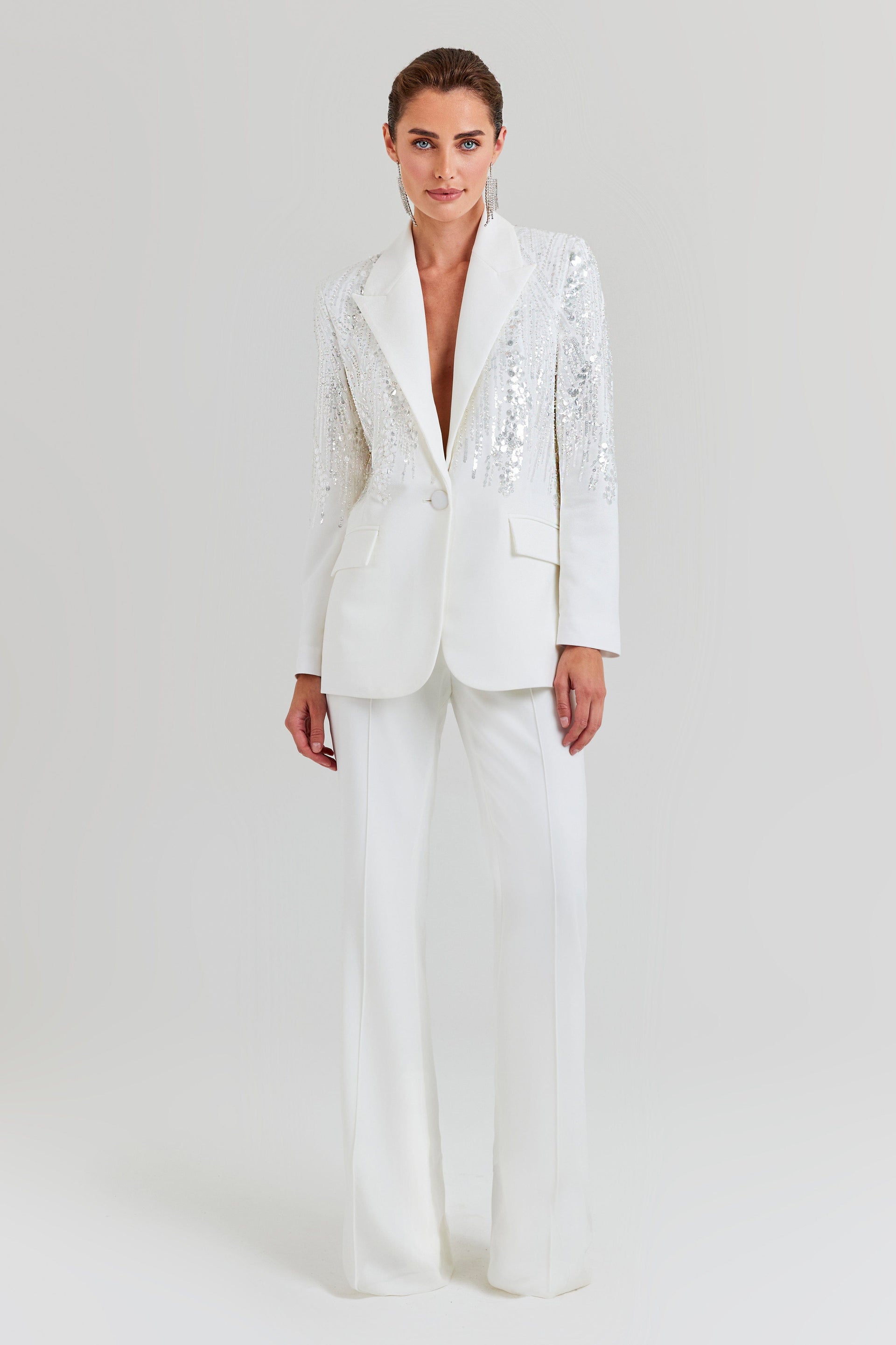 Lucille White Blazer Tailleurs de mariage The Wedding Explorer Lucille White Blazer Tailleurs de mariage The Wedding Explorer