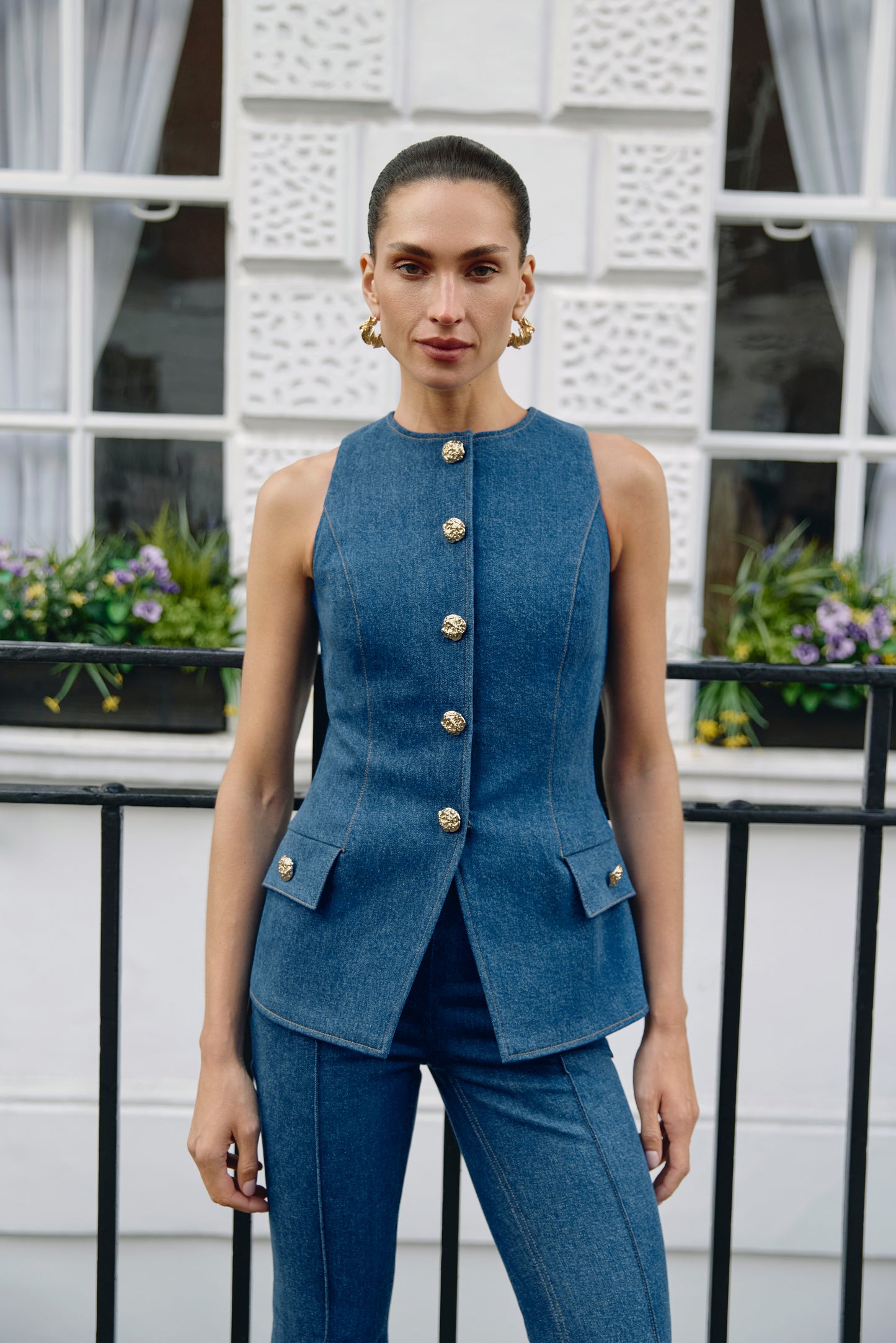 NICOLE DENIM WAISTCOAT