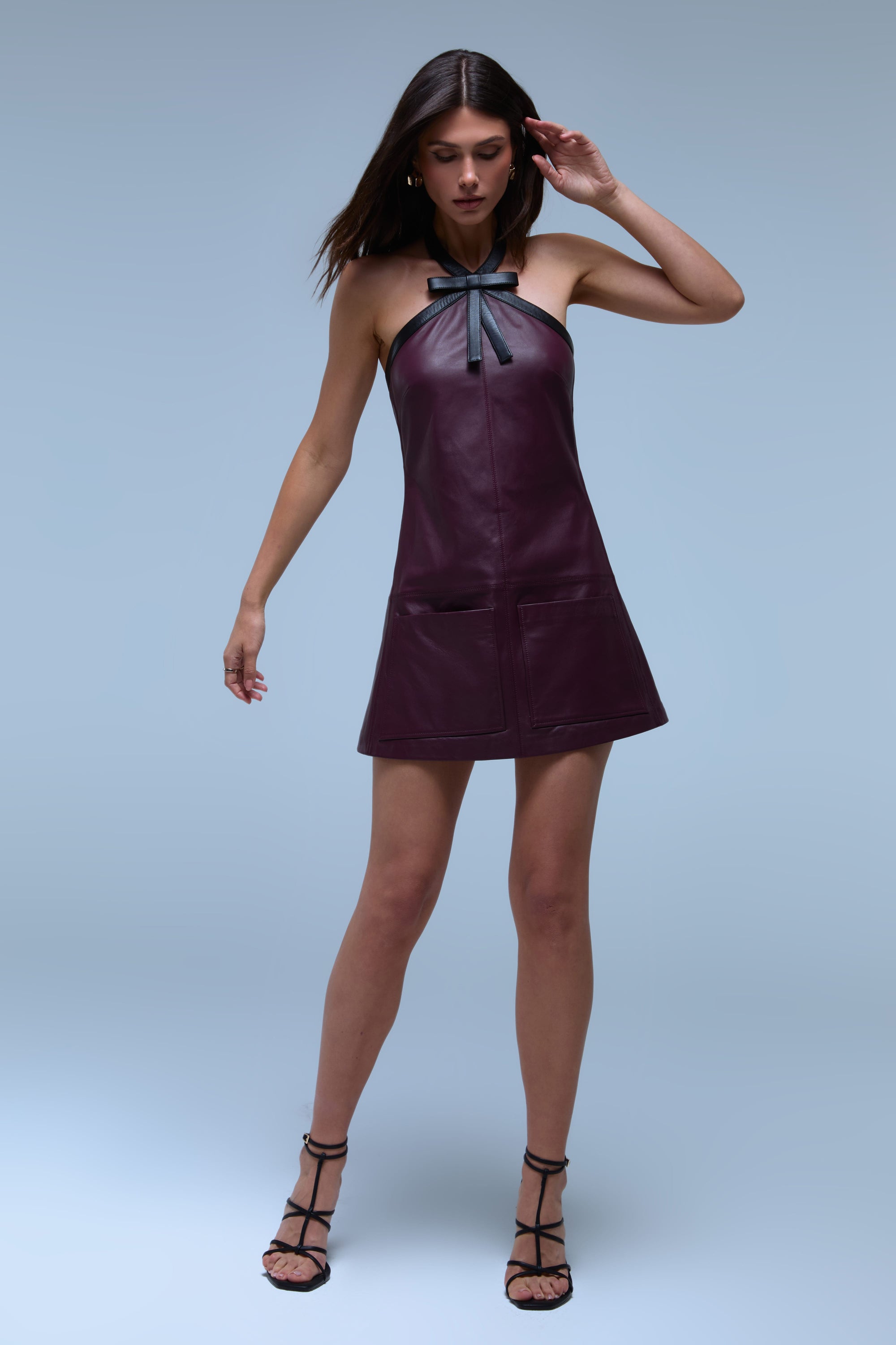 MINI Dresses HARLOW BURGUNDY LEATHER DRESS
