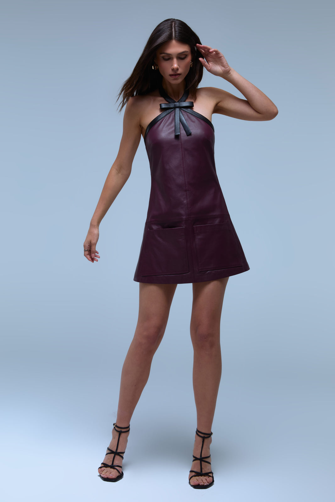 MINI Dresses HARLOW BURGUNDY LEATHER DRESS