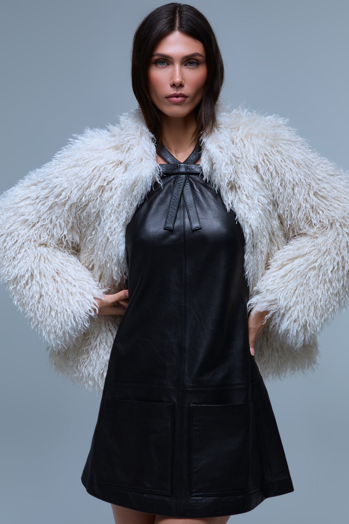 HARLOW BLACK LEATHER DRESS