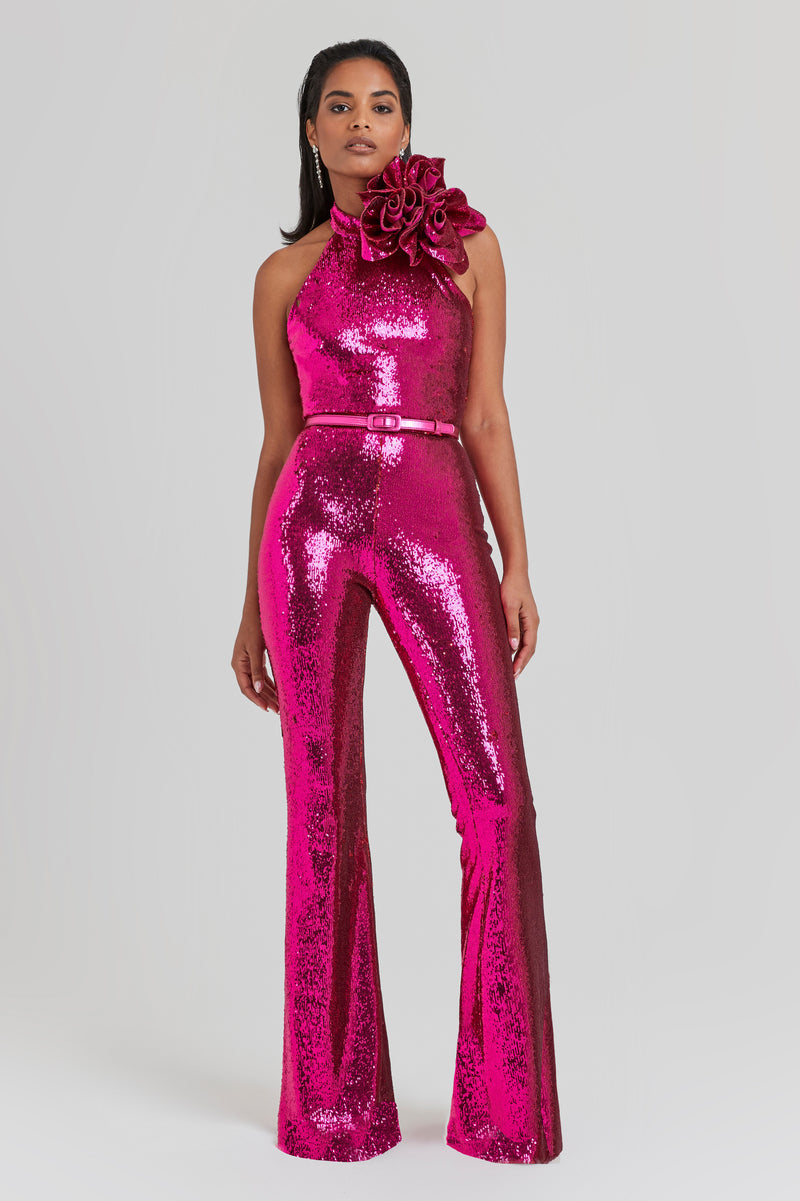 Cecille Hot Pink Jumpsuit | Jumpsuits | NADINE MERABI