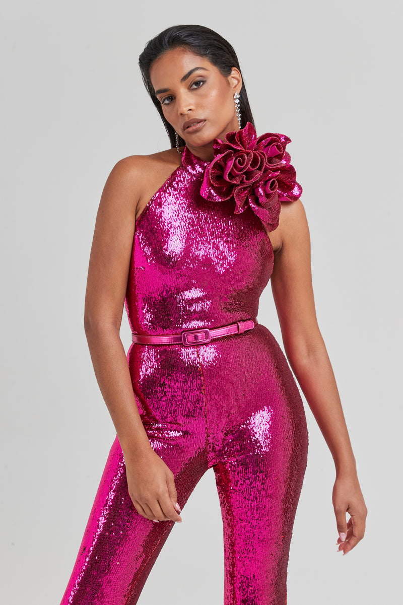 Cecille Hot Pink Jumpsuit