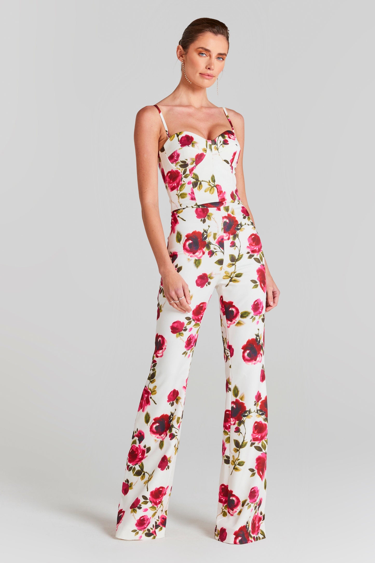 NADINE MERABI Tops Portia White Floral Corset Top