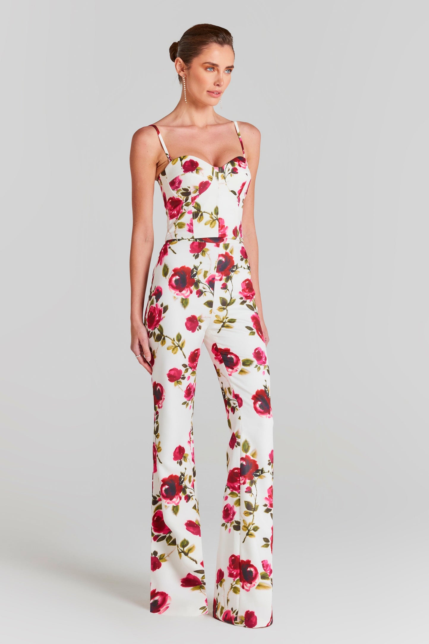 NADINE MERABI Tops Portia White Floral Corset Top