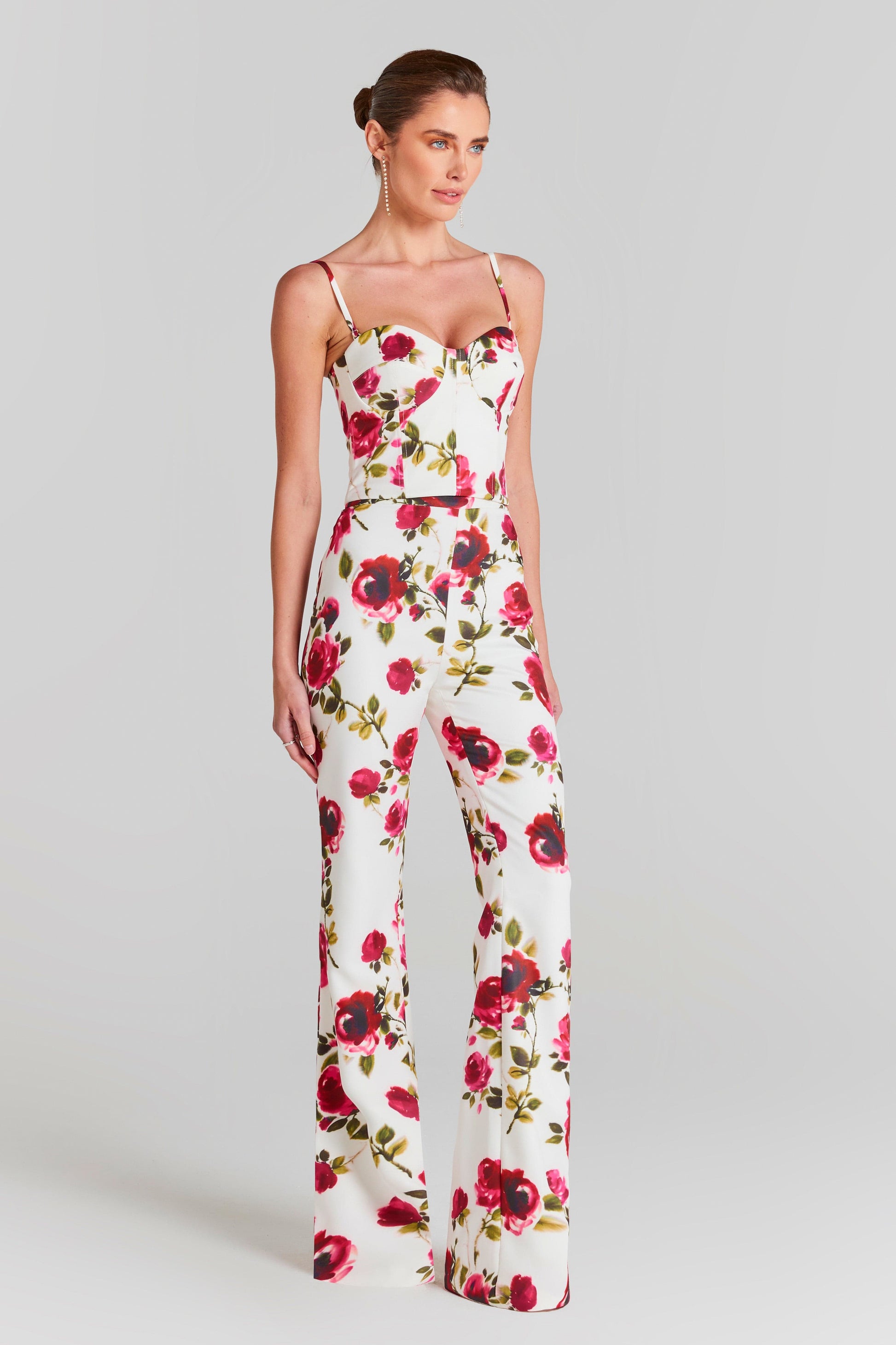 NADINE MERABI Tops Portia White Floral Corset Top
