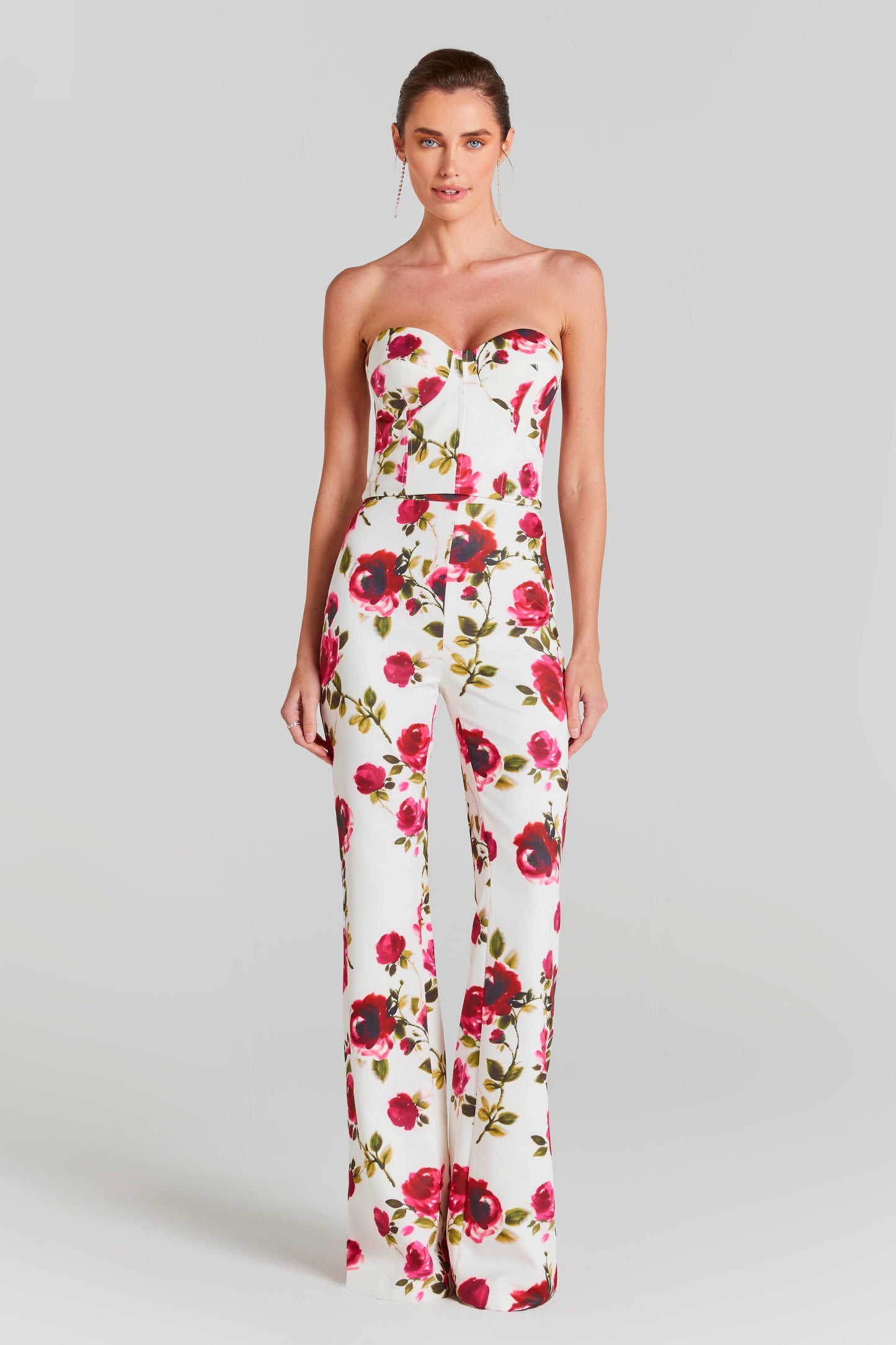 NADINE MERABI Tops Portia White Floral Corset Top