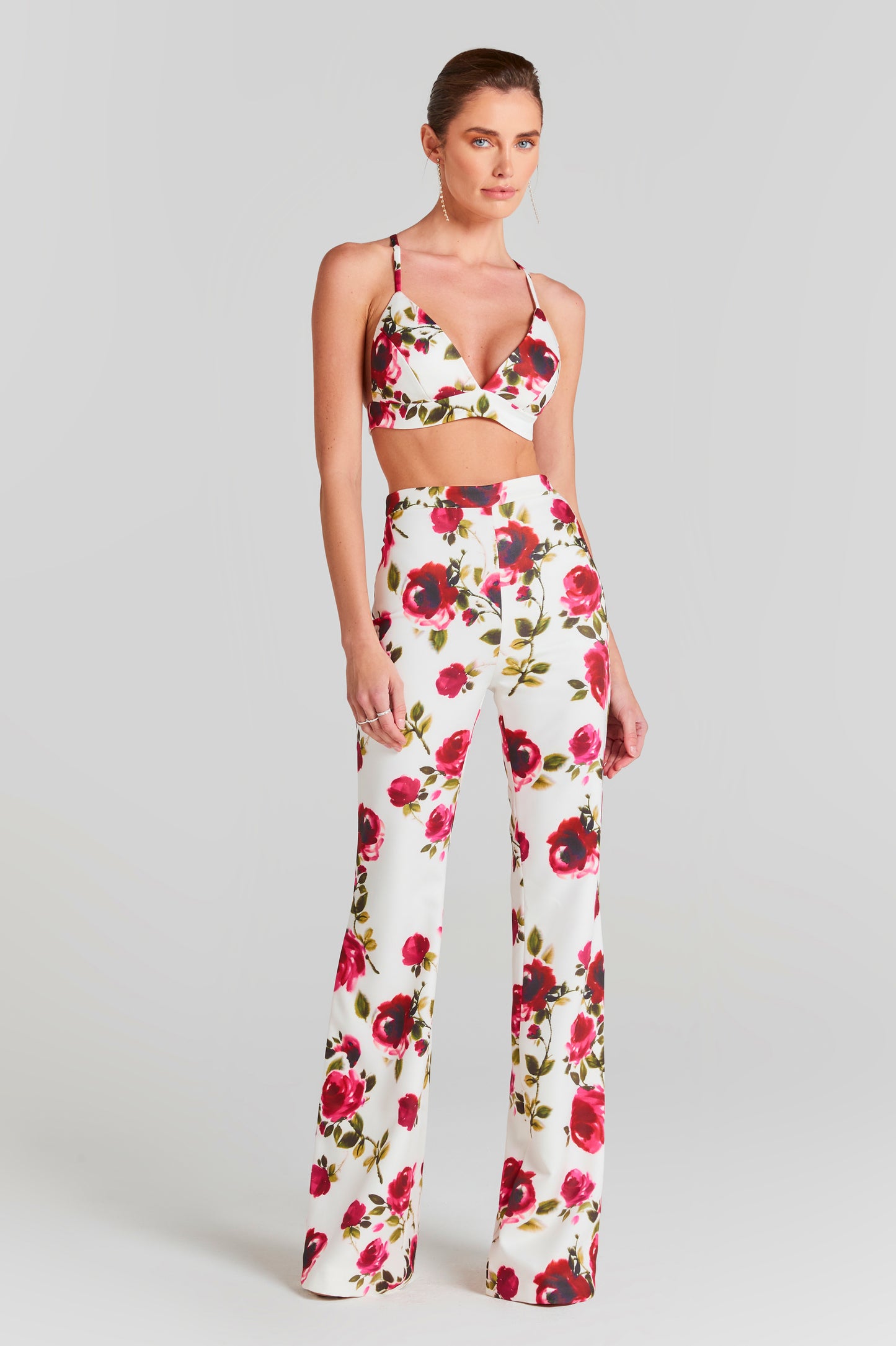 Portia White Floral Bra Top