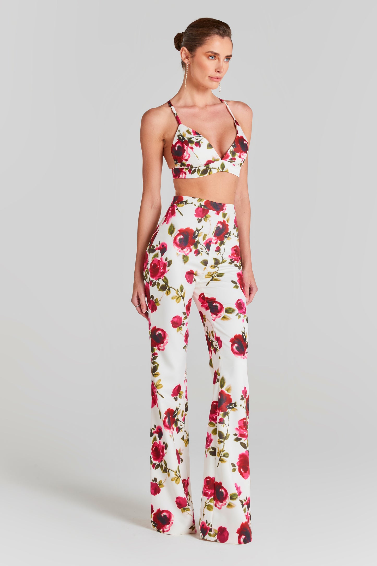 Portia White Floral Bra Top