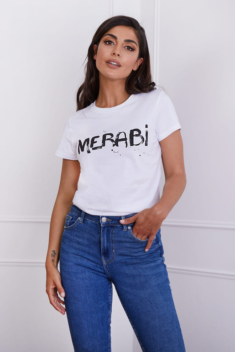 MERABI White Logo T-Shirt
